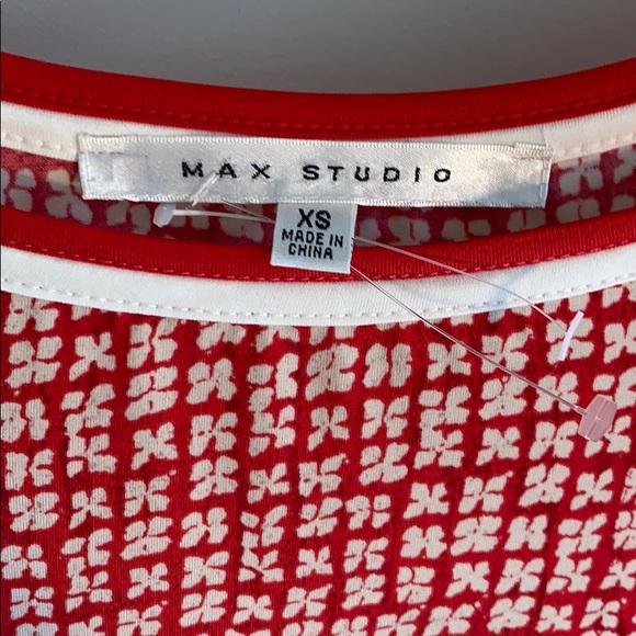 MAX STUDIO  NWOT Red 3/4 Sleeve Midi Dress - Picture 2 of 4
